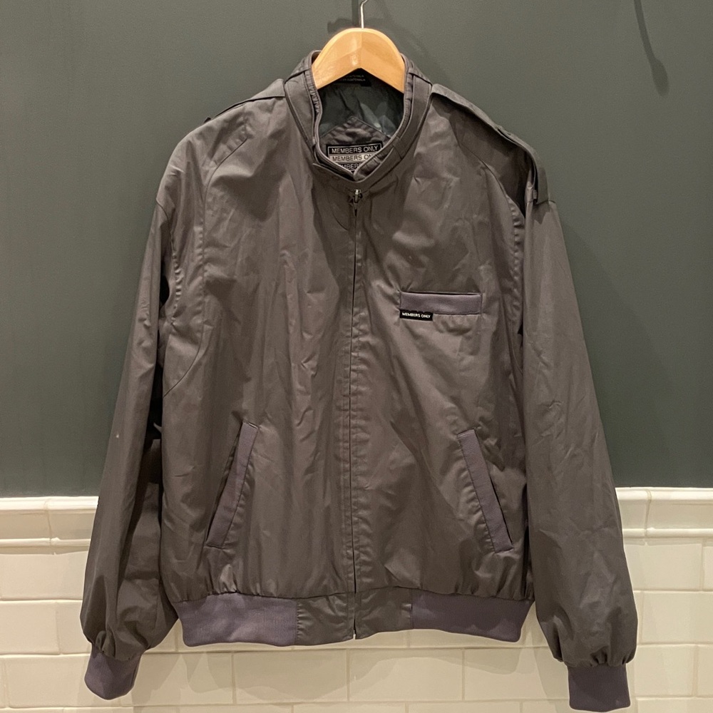 Members Only Classic Iconic Racers Men's Gray Jacket - Picture 4 of 6